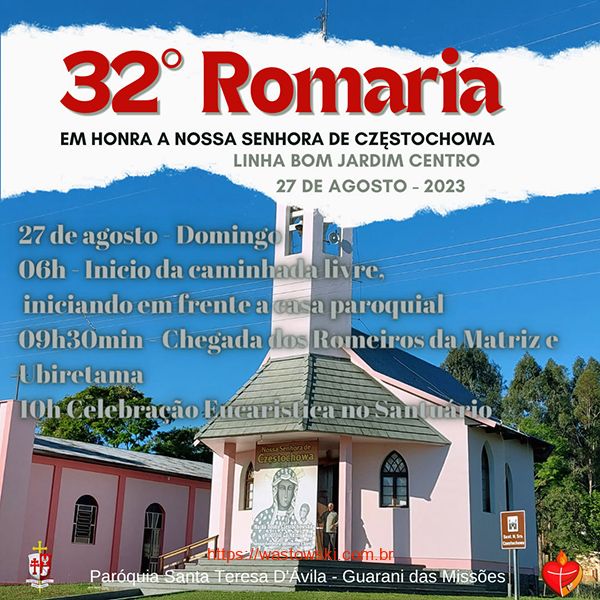 32ª Romaria Internacional à Nossa Senhora de Częstochowa - Frente